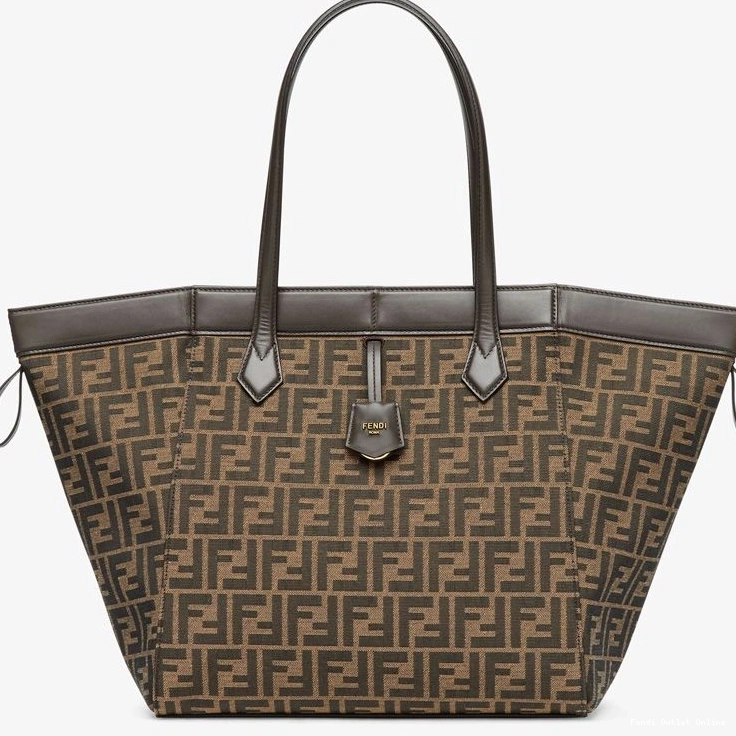 Cheap In Bag FF Large Fendi Fabric Origami Motif Brown 0711